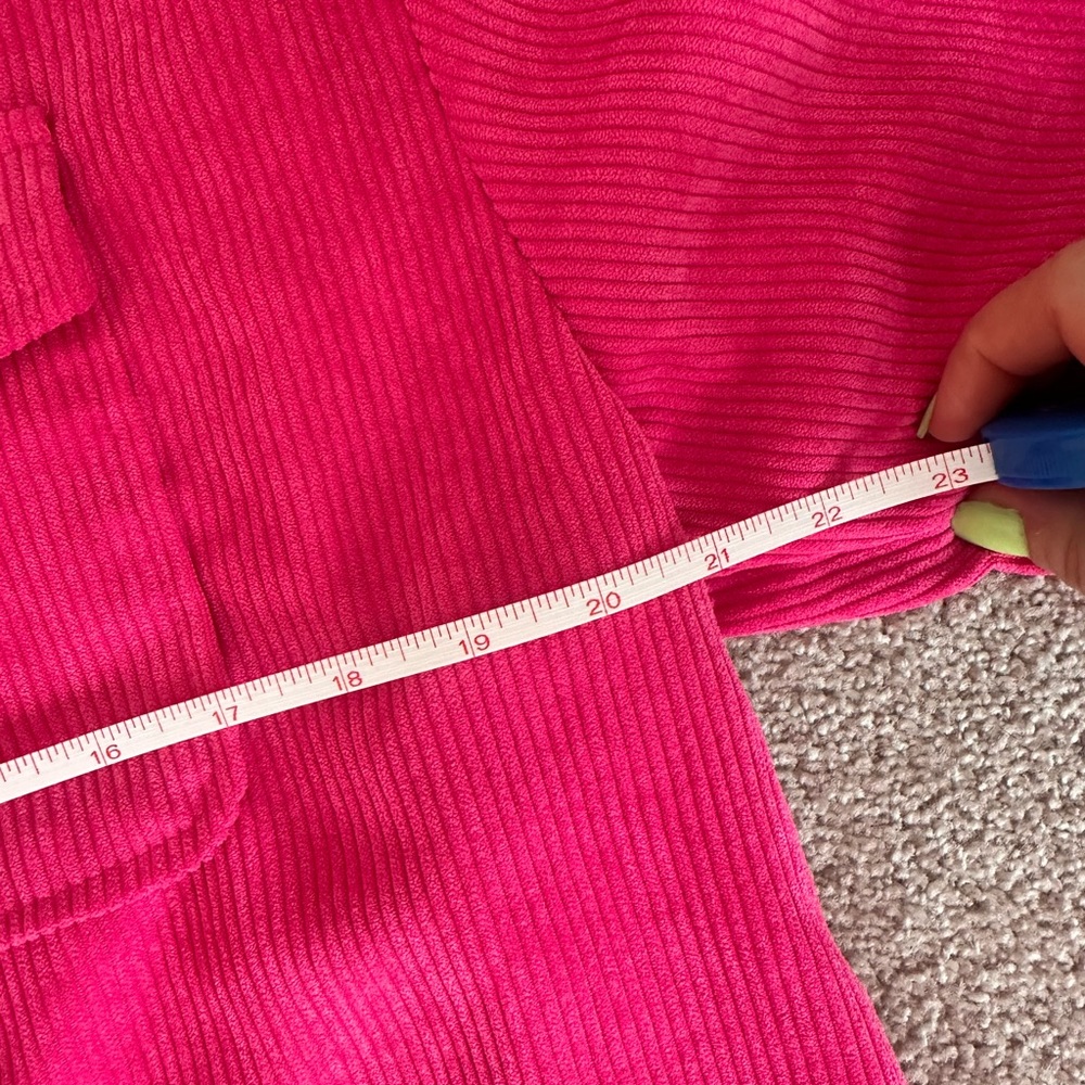Bold Hot Pink Corduroy Button-Up Shirt - Picture 7 of 8